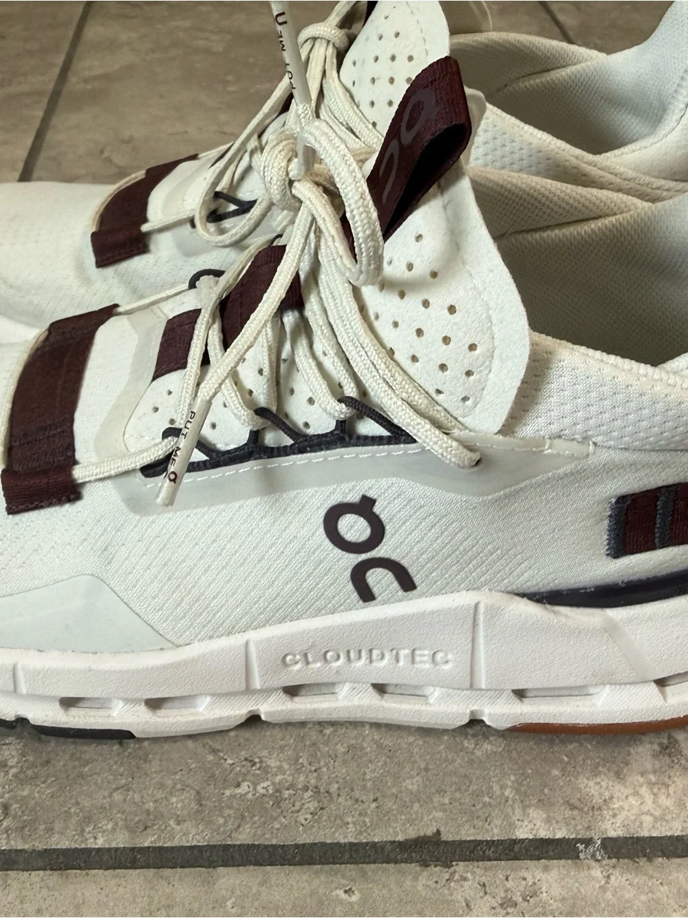 On Running Cloudnova 2 Women’s Sneakers - White with Burgundy and Gum
